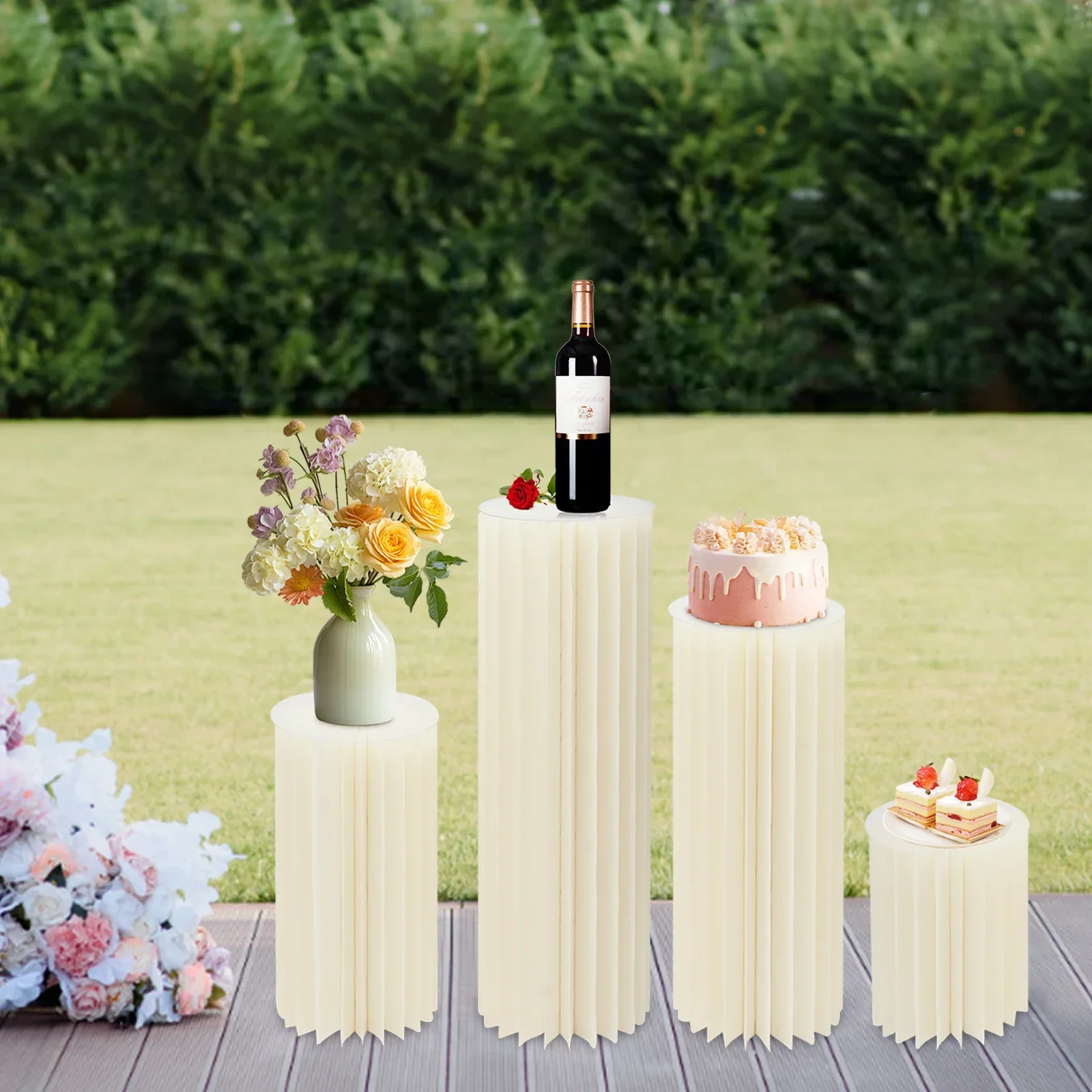 4PCS Flower Stand Cylinder Cardboard Table Centerpiece Dessert Display Stand 40+60+80+100cm Wedding Party Desk Decoration
4PCS Flower Stand Cylinder Cardboard Table Centerpiece Dessert Display Stand 40+60+80+100cm Wedding Party Desk Decoration