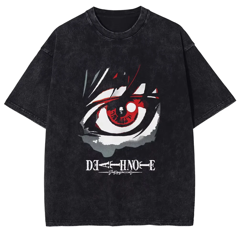Men's Black Washed T-shirt Street Clothing Anime Eye Print T-shirt Harajuku Cotton Summer Short Sleeved Top Retro Unise
Men's Black Washed T-shirt Street Clothing Anime Eye Print T-shirt Harajuku Cotton Summer Short Sleeved Top Retro Unise