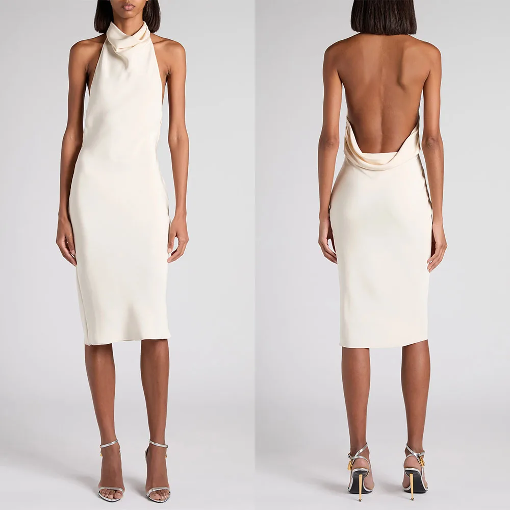 Customized Halter Sleeveless Knee Length White Vestidos Mujer Elegantes Formal فساتين براندات عالمية Evening Gown Party Dress
Customized Halter Sleeveless Knee Length White Vestidos Mujer Elegantes Formal فساتين براندات عالمية Evening Gown Party Dress