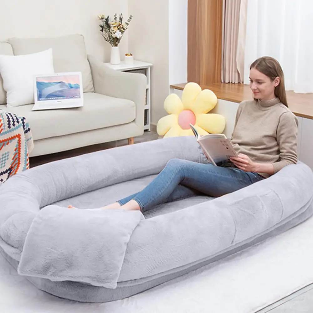 Human Dog Bed 63”X36.6”X11” Large Dog Bed With Raised Cushioned Rim, Removable Cover, Waterproof Lining And Bonus Blanket;
Human Dog Bed 63”X36.6”X11” Large Dog Bed With Raised Cushioned Rim, Removable Cover, Waterproof Lining And Bonus Blanket;
