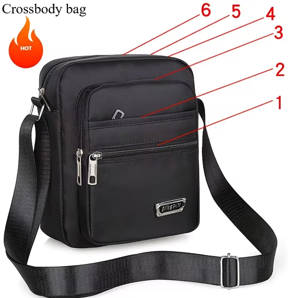 Men's Classic Black Oxford Crossbody Bag - Large Capacity Casual Day Bag, 6 Adjustable Zippers, Multiple Compartments and Secure Pockets, Durable Travel Crossbody Bag, Commuting, Daily Use, Secure Zipper Closure
Men's Classic Black Oxford Crossbody Bag - Large Capacity Casual Day Bag, 6 Adjustable Zippers, Multiple Compartments and Secure Pockets, Durable Travel Crossbody Bag, Commuting, Daily Use, Secure Zipper Closure
