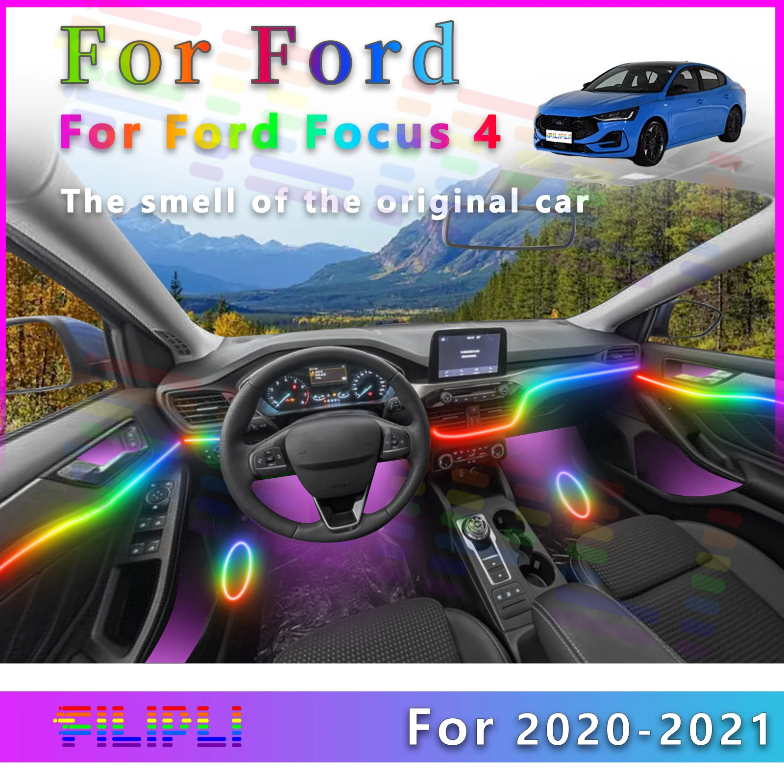 Для Ford Focus 4-го поколения 2020-2021, высокое качество, 64 цвета, светодиодная акриловая лампа окружающего освещения, полоса для интерьера
Для Ford Focus 4-го поколения 2020-2021, высокое качество, 64 цвета, светодиодная акриловая лампа окружающего освещения, полоса для интерьера
