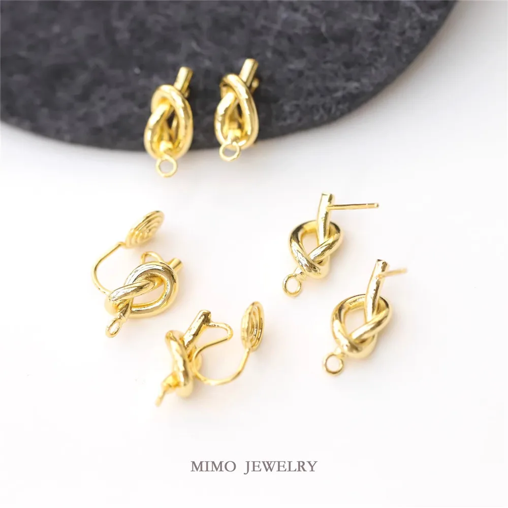 Copper Plated Real Gold Simple Knotted Stud Earrings 925 Silver Needle with Rings DIY Earrings Charm Accessories
Copper Plated Real Gold Simple Knotted Stud Earrings 925 Silver Needle with Rings DIY Earrings Charm Accessories