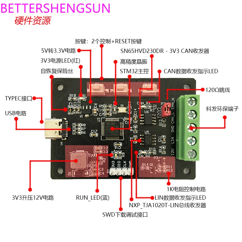 Плата разработки шины CAN Плата разработки шины Lin Stm32f1 Stm32f0 Двухканальная разработка
Плата разработки шины CAN Плата разработки шины Lin Stm32f1 Stm32f0 Двухканальная разработка
