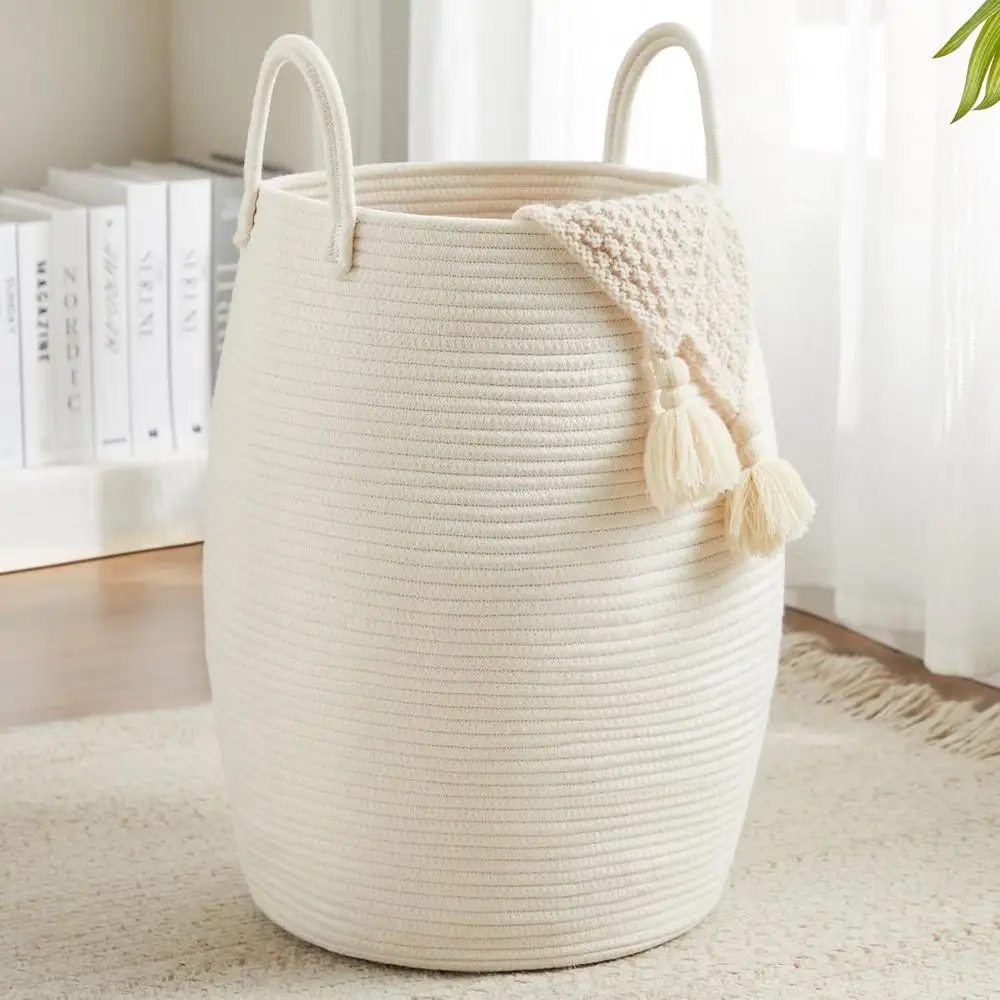 Bohemian Style Laundry Basket, Large Woven Clothes Basket, 22 Inches Tall, With Extended Handle, Handwoven Storage Basket, Suit
Bohemian Style Laundry Basket, Large Woven Clothes Basket, 22 Inches Tall, With Extended Handle, Handwoven Storage Basket, Suit