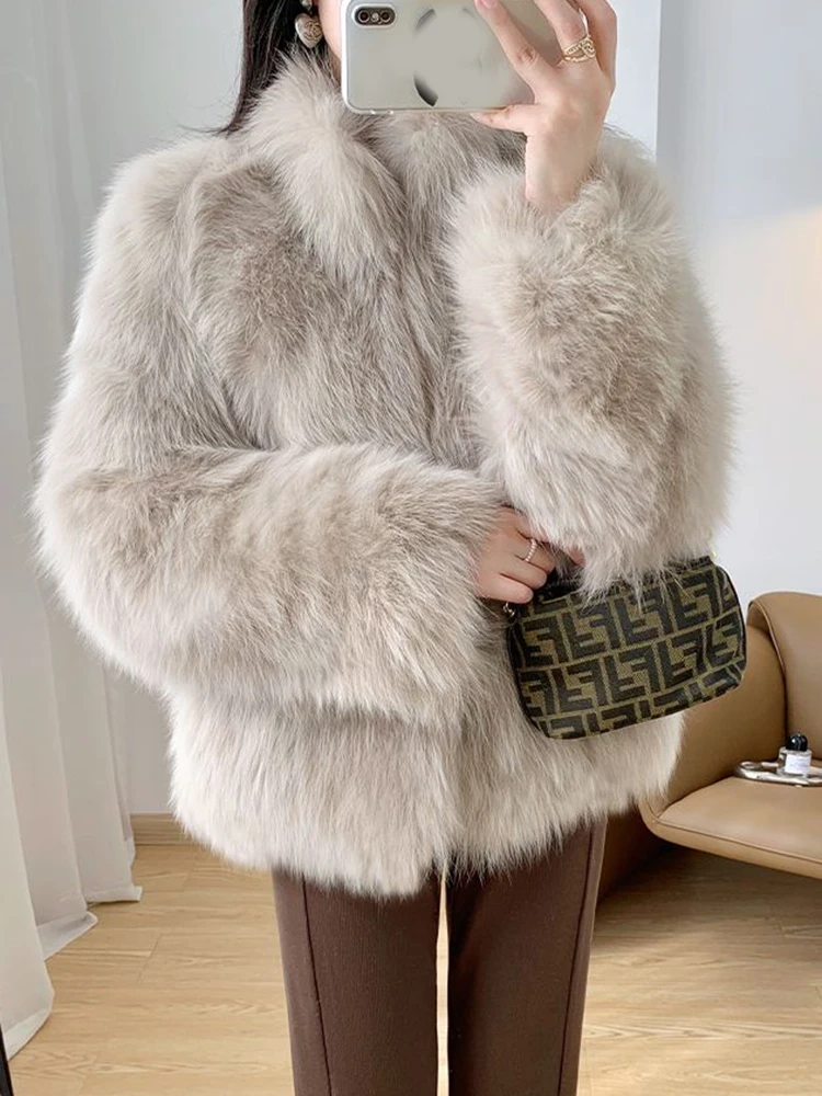 Korean Fashion Faux Fur Coat Women Elegant Slim Long Sleeve Warm Jacket Winter Casual Female Stand Collar Faux Fox Outwear Tops
Korean Fashion Faux Fur Coat Women Elegant Slim Long Sleeve Warm Jacket Winter Casual Female Stand Collar Faux Fox Outwear Tops