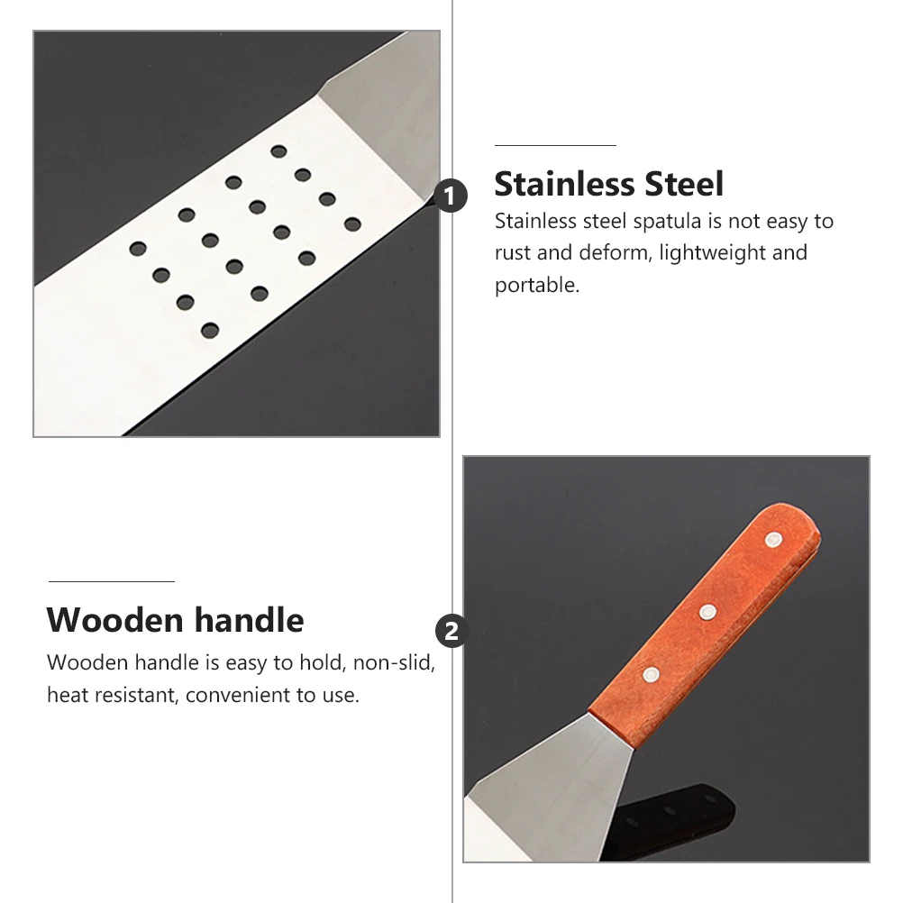 Stainless Steel Fish Spatula Wooden Handle Heat Resistant Non-Slip Steak Turner for Bbq Pizza Pancake Cooking Tools
Stainless Steel Fish Spatula Wooden Handle Heat Resistant Non-Slip Steak Turner for Bbq Pizza Pancake Cooking Tools