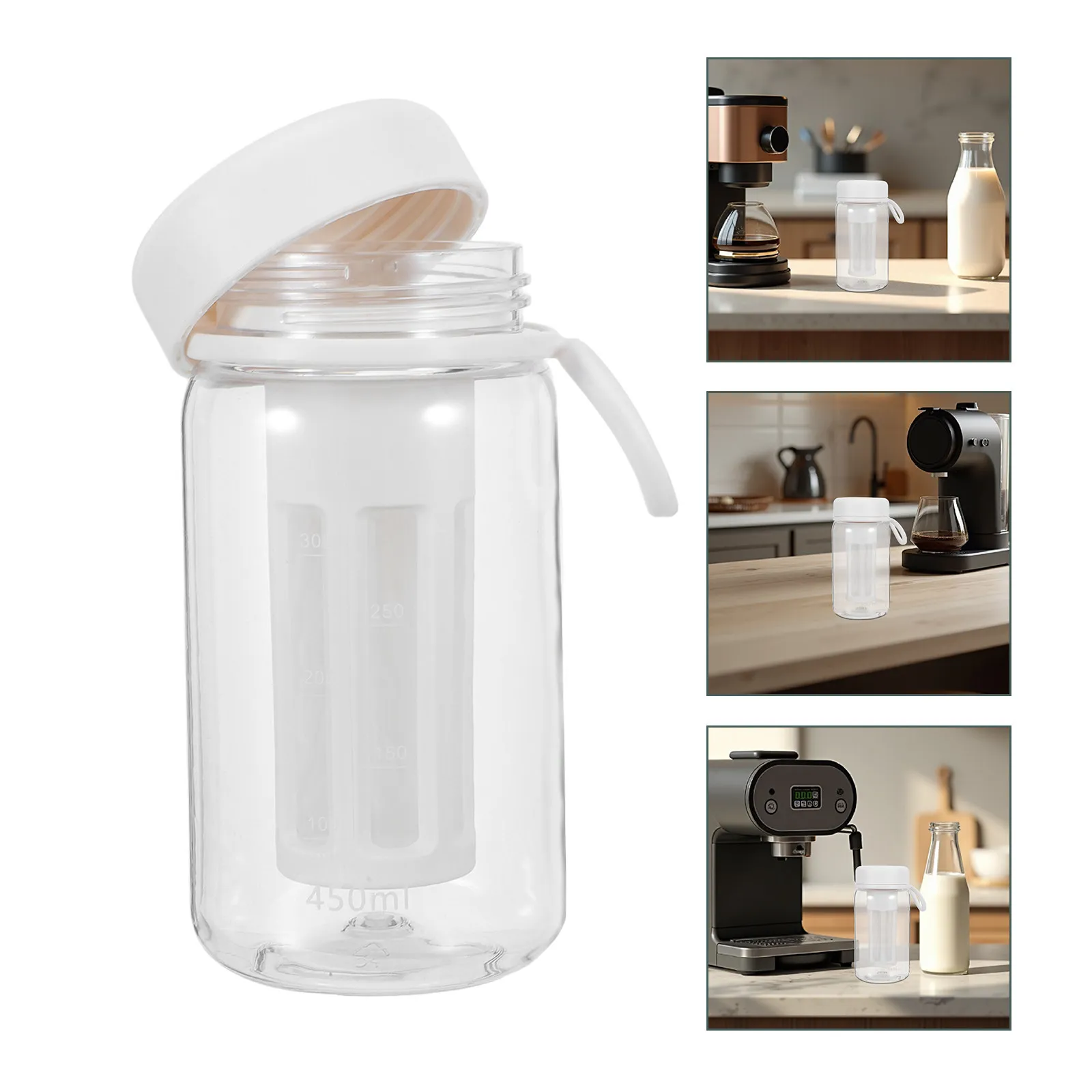 450Ml Transparent Cold Brew Coffee Pitcher with Efficient Grounds Filter Portable Airtight Bottle Reusable Iced Coffee Cup
450Ml Transparent Cold Brew Coffee Pitcher with Efficient Grounds Filter Portable Airtight Bottle Reusable Iced Coffee Cup