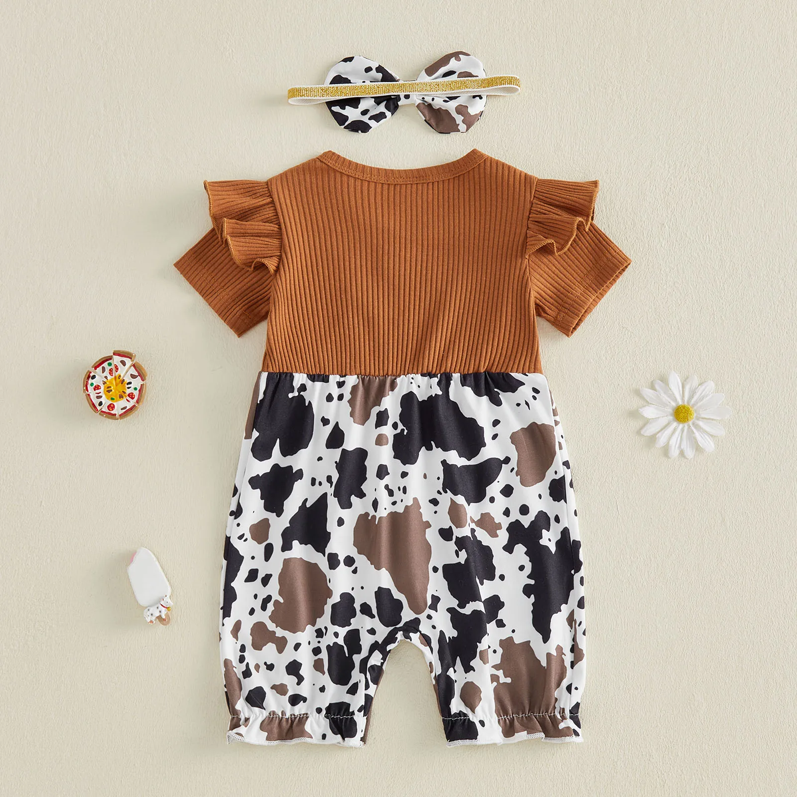 Baby Girls Rompers Cow Embroidery Short Sleeve Fake Two-Pieces Fashion Infant Bodysuits Jumpsuits with Headband
Baby Girls Rompers Cow Embroidery Short Sleeve Fake Two-Pieces Fashion Infant Bodysuits Jumpsuits with Headband