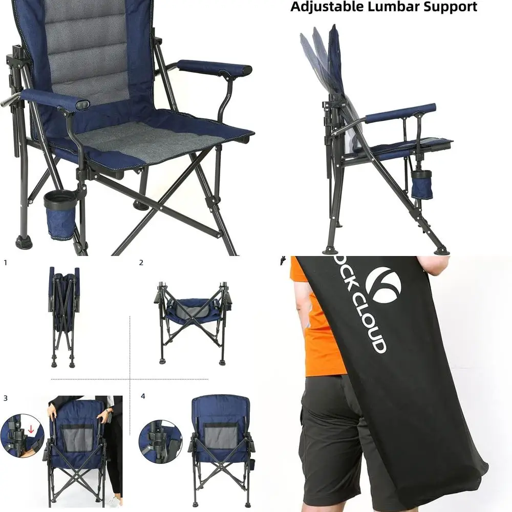 Компактный портативный складной стул с карманом и приставным столиком для кемпинга, походов и рыбалки
Компактный портативный складной стул с карманом и приставным столиком для кемпинга, походов и рыбалки