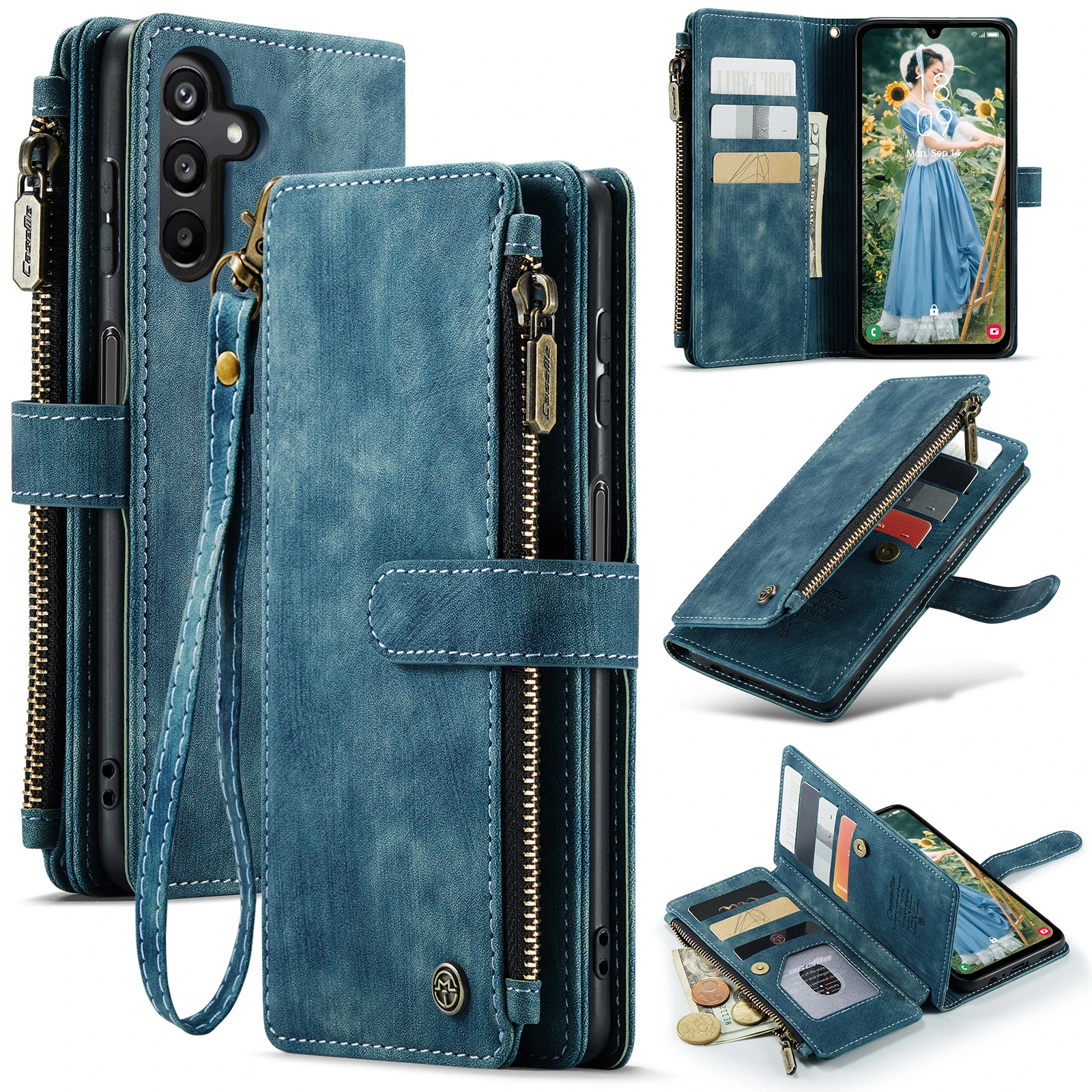 CaseMe-C30 For Samsung Galaxy A12 A13 A14 A15 A16 A36 Luxury Magnetic Flip Leather Zip Wrise Wallet Case Card Slots Holder Cover 
CaseMe-C30 For Samsung Galaxy A12 A13 A14 A15 A16 A36 Luxury Magnetic Flip Leather Zip Wrise Wallet Case Card Slots Holder Cover