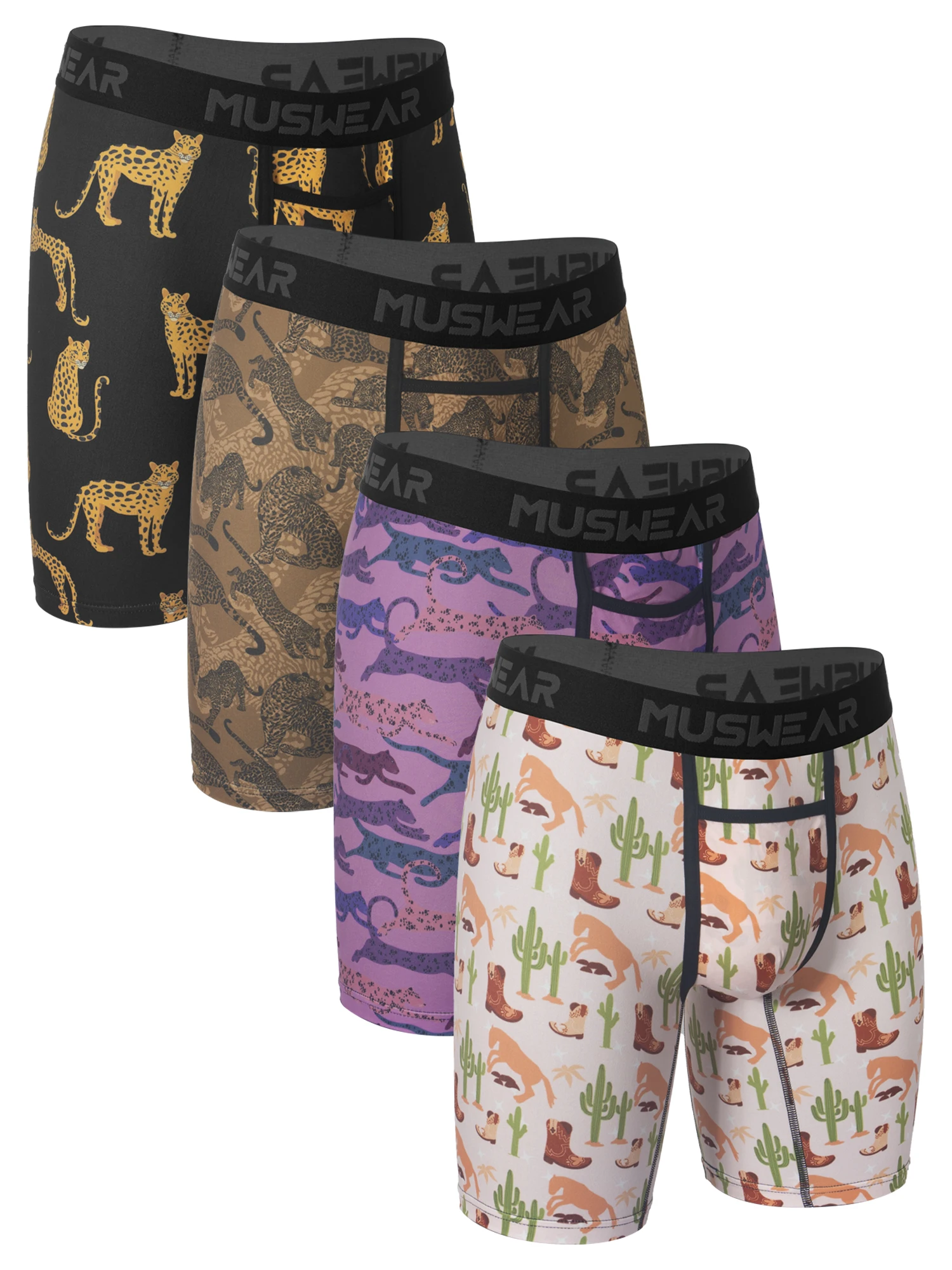 4PCS MUSWEAR Men's Printed Top Opening Boxer Briefs, Anti Rolling Soft Comfortable Quick Dry Sports Underwear
4PCS MUSWEAR Men's Printed Top Opening Boxer Briefs, Anti Rolling Soft Comfortable Quick Dry Sports Underwear