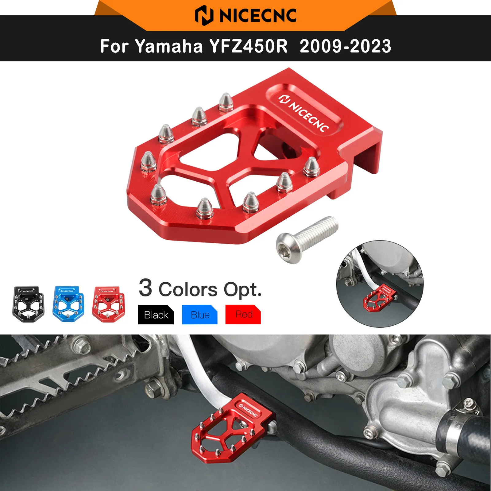 NICECNC Brake Pedal Extender Enlarged Foot Rest Plate For Yamaha YFZ450R 2009-2023 YFZ450X 2010-2011 Aluminum Non-slip Parts
NICECNC Brake Pedal Extender Enlarged Foot Rest Plate For Yamaha YFZ450R 2009-2023 YFZ450X 2010-2011 Aluminum Non-slip Parts