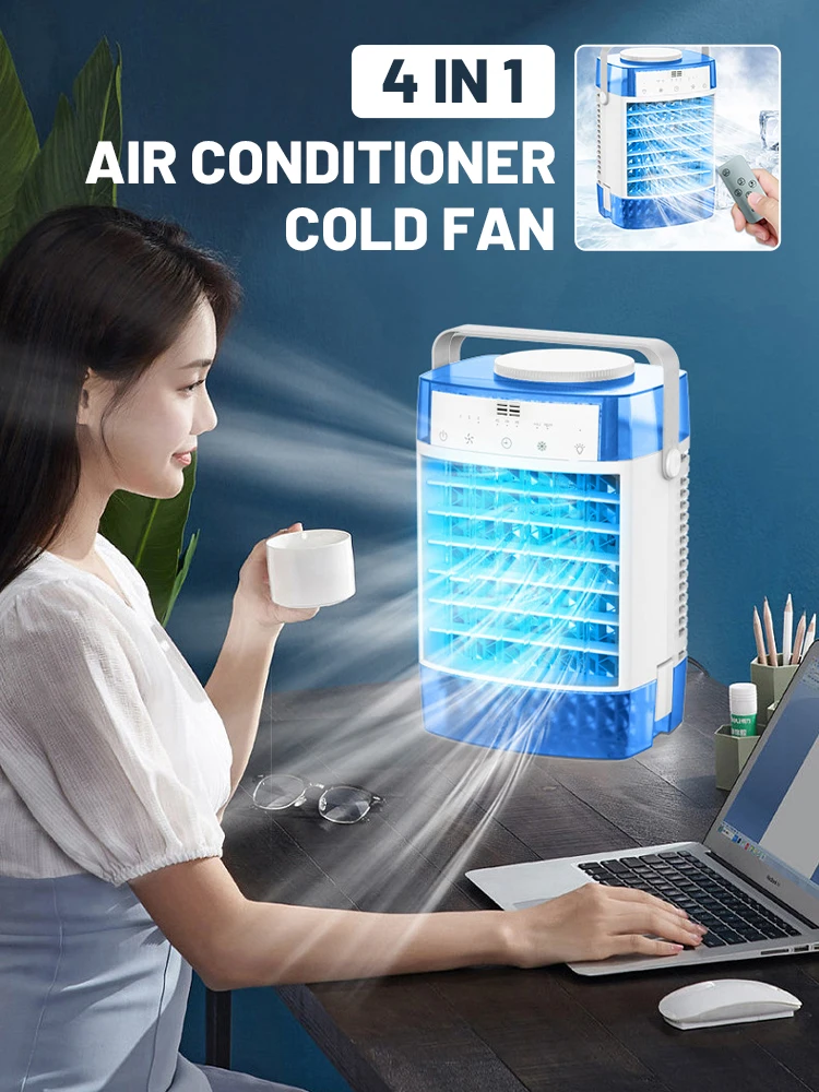 4 IN 1 Portable Air Conditioners Cooling Fan USB Remote Control Timer Dimmable 1000ml Mini Air Humidifie Cooler Desktop Fan
4 IN 1 Portable Air Conditioners Cooling Fan USB Remote Control Timer Dimmable 1000ml Mini Air Humidifie Cooler Desktop Fan