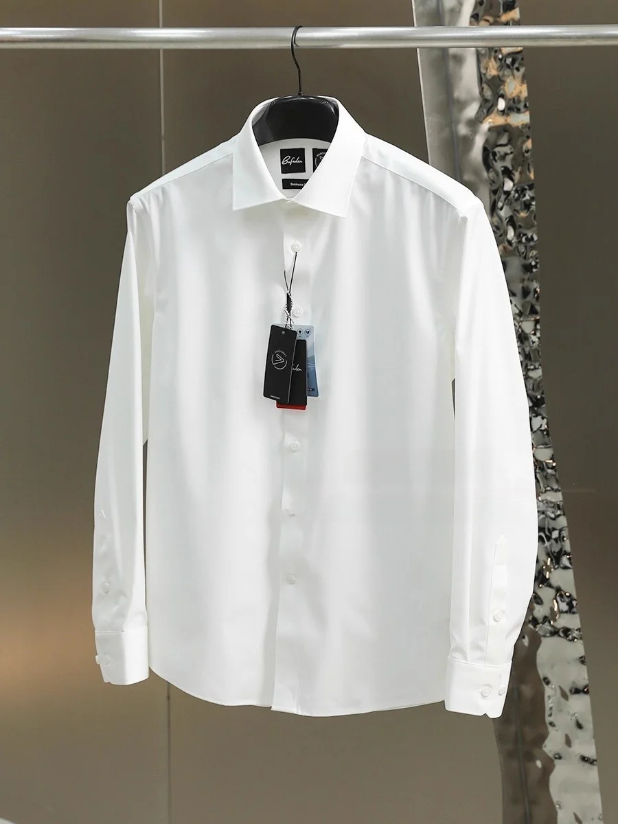Men's High-End Business Casual Long Sleeve White Shirt Anti-Wrinkle Liquid Ammonia Windsor Collar Standard Fit Polyester Blend
Men's High-End Business Casual Long Sleeve White Shirt Anti-Wrinkle Liquid Ammonia Windsor Collar Standard Fit Polyester Blend