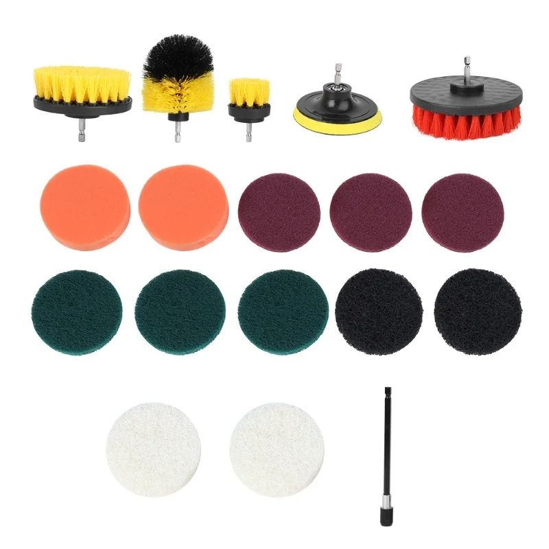 18Pcs Electric Drill Brush Set Multifunction Power Cleaner Scrubber Attachments Home Cleaning Supplies
18Pcs Electric Drill Brush Set Multifunction Power Cleaner Scrubber Attachments Home Cleaning Supplies