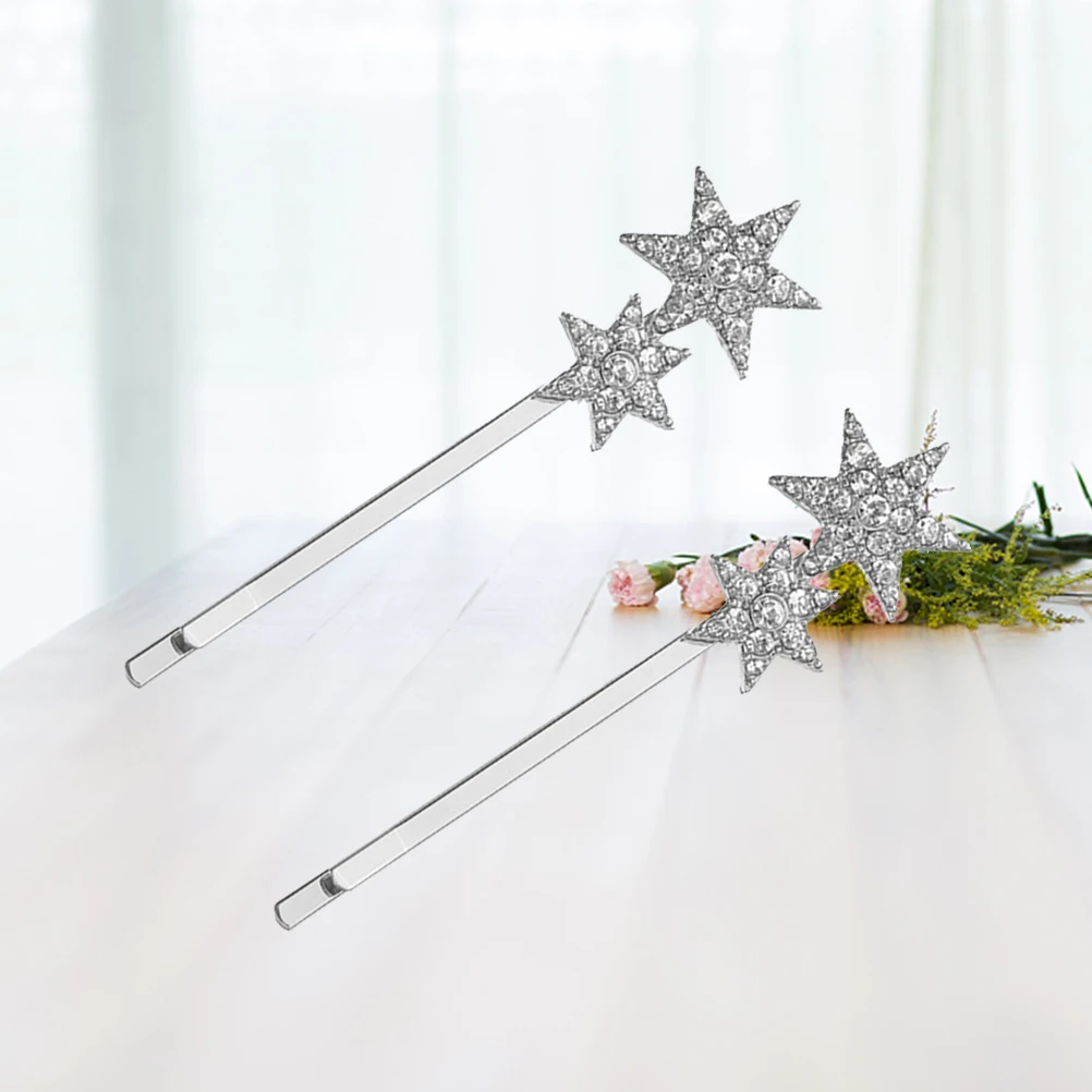 2 PCS Diamond-inlaid Star Hair Clip Fashion Accessories Barrettes for Girls Fancy Elegant Rhinestone Clips
2 PCS Diamond-inlaid Star Hair Clip Fashion Accessories Barrettes for Girls Fancy Elegant Rhinestone Clips