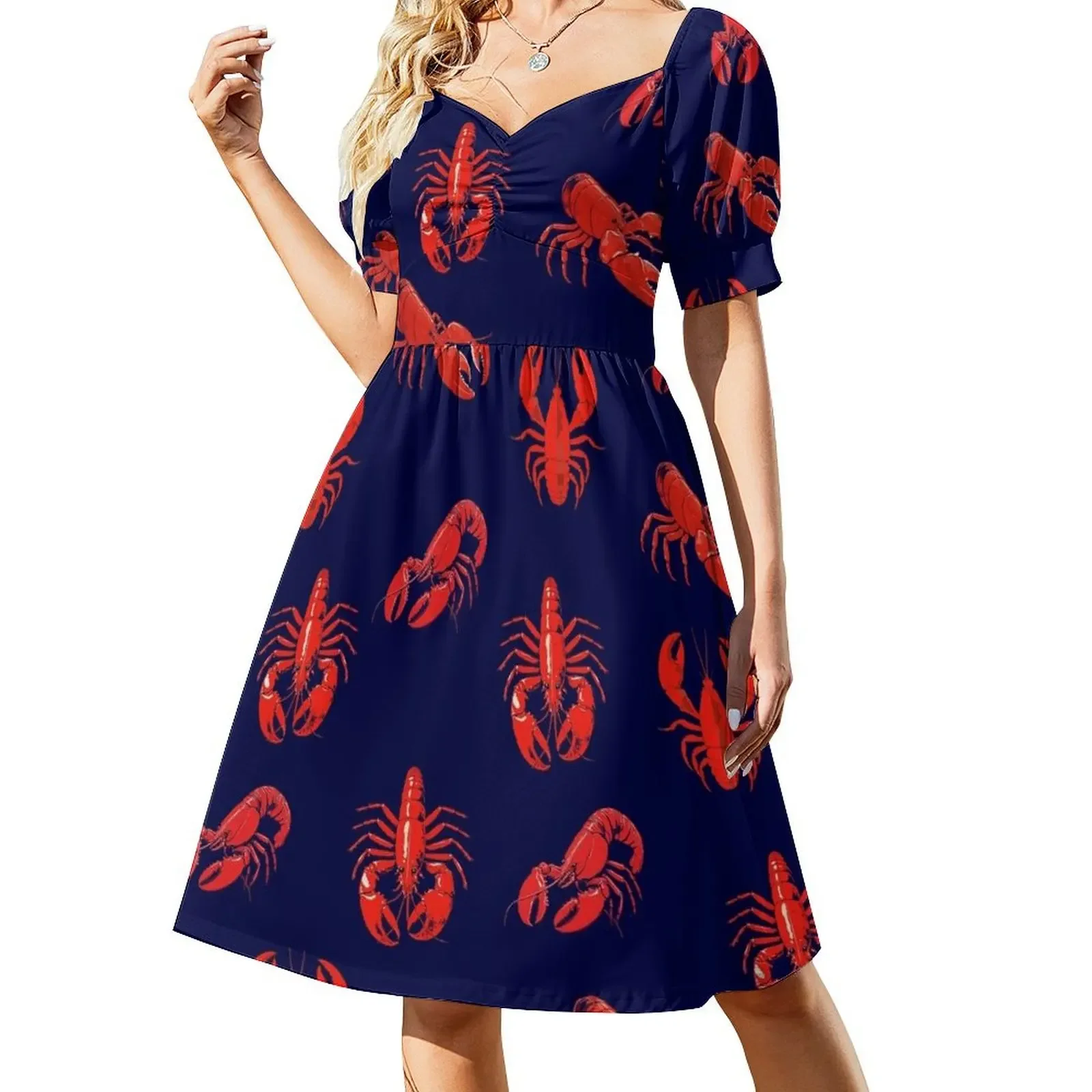 Lobster Short-Sleeved Dress elegant and pretty women's dresses women's summer jumpsuit Dress for girls
Lobster Short-Sleeved Dress elegant and pretty women's dresses women's summer jumpsuit Dress for girls