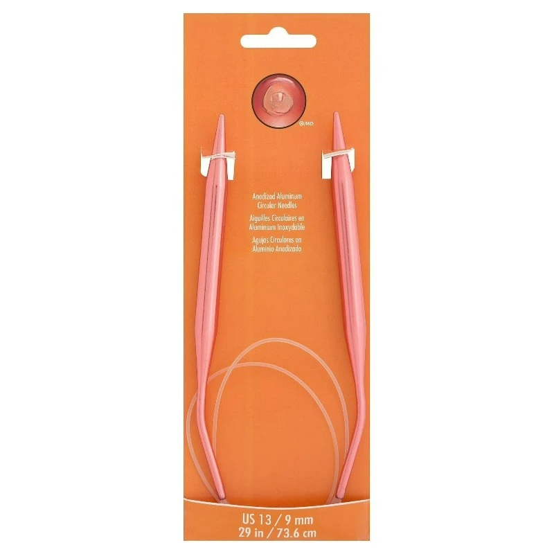 29 in Anodized Aluminum Knitting Circular Needles, Size 13 Pink
29 in Anodized Aluminum Knitting Circular Needles, Size 13 Pink