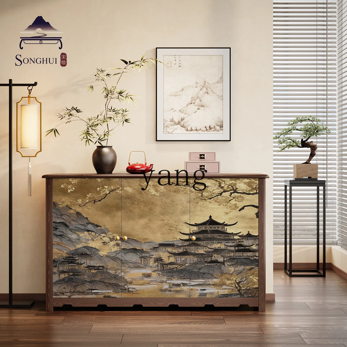 LMM new Chinese side cabinet integrated against the wall all solid wood walnut kitchen living room chest
LMM new Chinese side cabinet integrated against the wall all solid wood walnut kitchen living room chest
