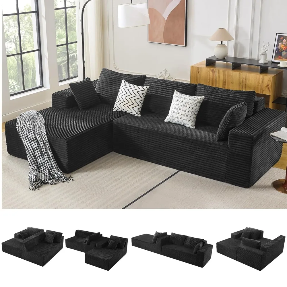 110" Boneless Sectional Couch with Chaise Lounge, Cloud Couch Compressed Sofa L Shape, No Assembly Memory Foam Sofa
110" Boneless Sectional Couch with Chaise Lounge, Cloud Couch Compressed Sofa L Shape, No Assembly Memory Foam Sofa