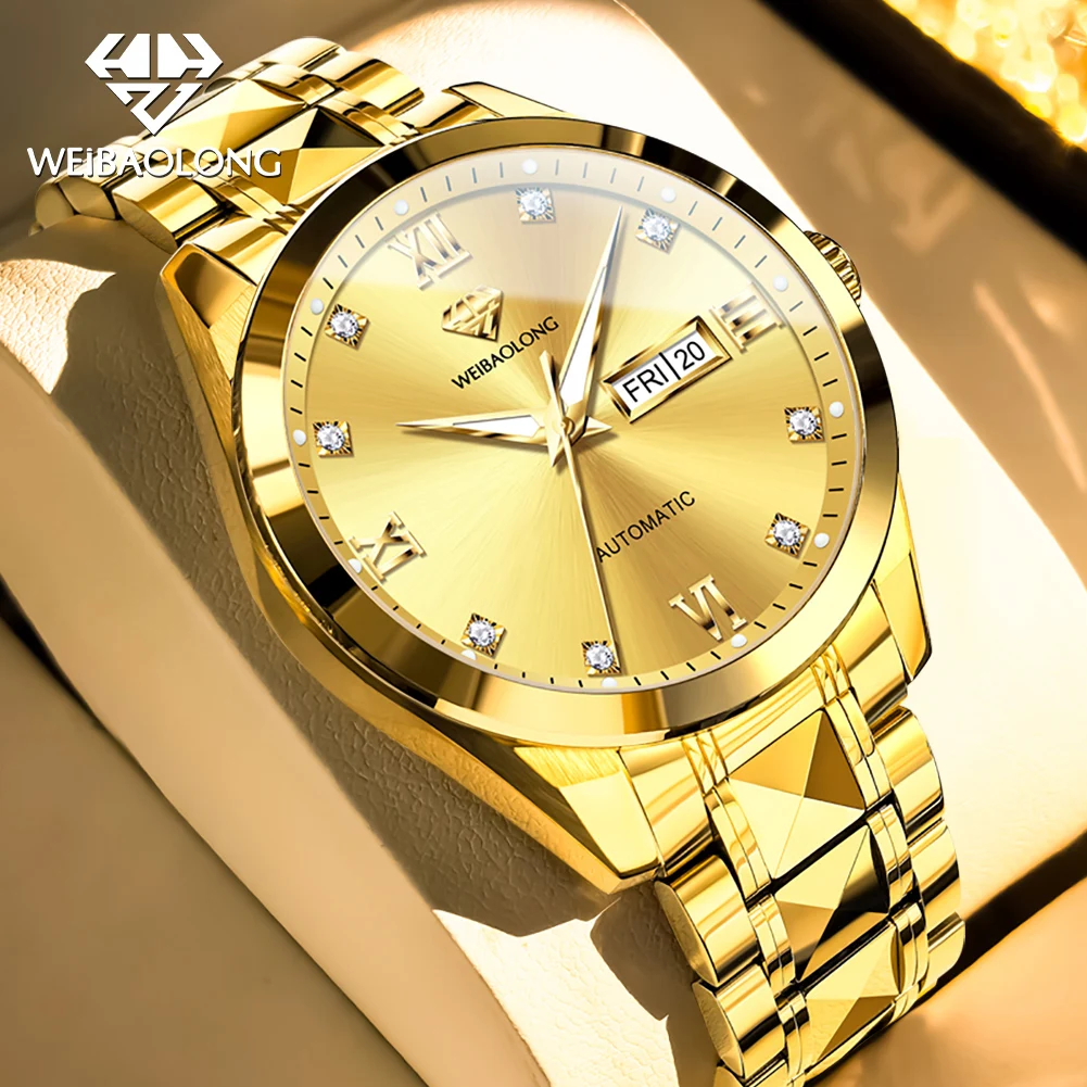 WEIBAOLONG 3803 Automatic Mechanical Watch for Men Tungsten steel Sapphire High end Real Diamond Date Men Wristwatches
WEIBAOLONG 3803 Automatic Mechanical Watch for Men Tungsten steel Sapphire High end Real Diamond Date Men Wristwatches