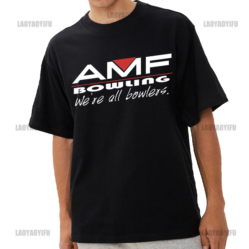 AMF Bowling We're All Bowlers asual Men's T-Shirt Street Fashion Short Sleeve Clothing Streetwear Hip Hop Cotton
AMF Bowling We're All Bowlers asual Men's T-Shirt Street Fashion Short Sleeve Clothing Streetwear Hip Hop Cotton