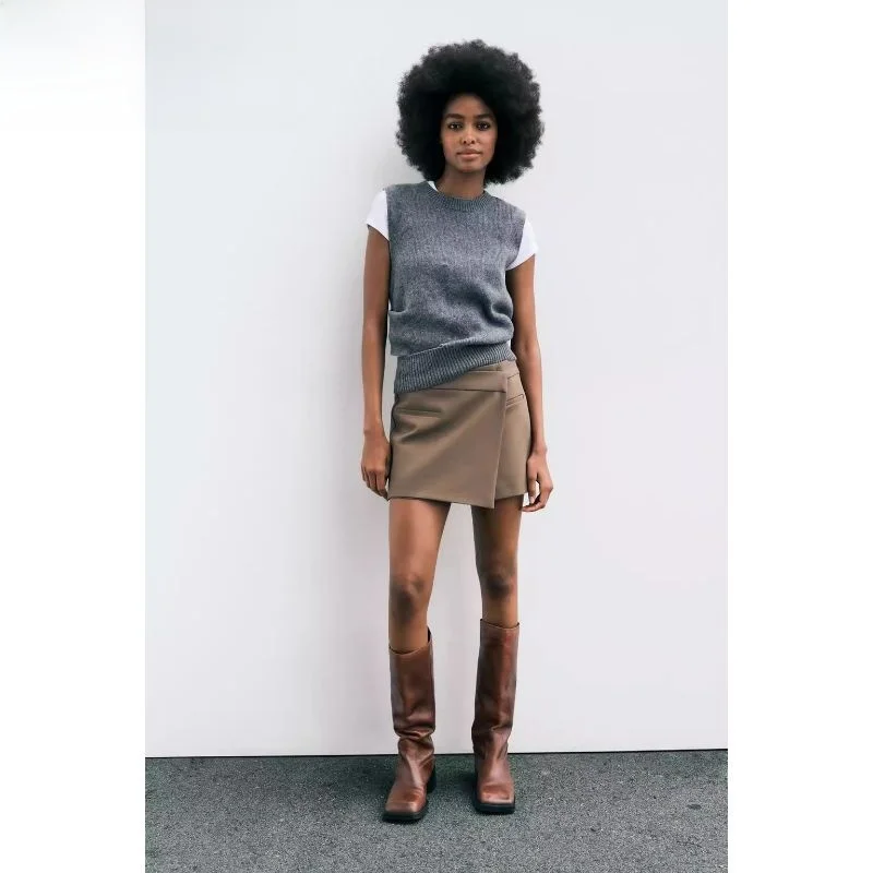 Autumn Winter New Women's Faion Asymmetric f Skirt Versatile High Waist ort Pure Color Skirt for Ladies
Autumn Winter New Women's Faion Asymmetric f Skirt Versatile High Waist ort Pure Color Skirt for Ladies