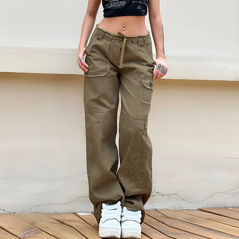 Dourbesty Arm Green Casual Style Pants Y2k Vintage Women Low Waist Loose Cargo Pants with Pockets Summer 90 Trousers Streetwear
Dourbesty Arm Green Casual Style Pants Y2k Vintage Women Low Waist Loose Cargo Pants with Pockets Summer 90 Trousers Streetwear