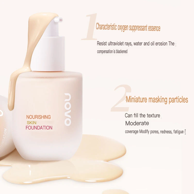NOVO Liquid Foundation Long-Lasting Oil-Control Moisturizing Nourishing Water-Resistant Concealer Cream for Natural Finish
NOVO Liquid Foundation Long-Lasting Oil-Control Moisturizing Nourishing Water-Resistant Concealer Cream for Natural Finish