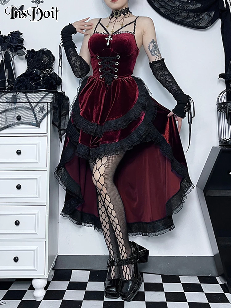 InsDoit Gothic Folds Corsets A Line Dress Halter Neck Strap Waist Drag Swing Grunge Vintage Aesthetic Harajuku Party Lolita Robe
InsDoit Gothic Folds Corsets A Line Dress Halter Neck Strap Waist Drag Swing Grunge Vintage Aesthetic Harajuku Party Lolita Robe