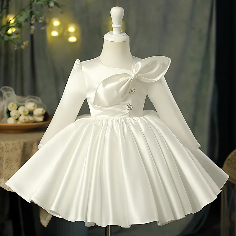 Baby Girl Princess Silk Dress Long Sleeve Child Vintage Big Bow Vestido Party Pageant Birthday Baptism Frocks Baby Clothes 1-12Y
Baby Girl Princess Silk Dress Long Sleeve Child Vintage Big Bow Vestido Party Pageant Birthday Baptism Frocks Baby Clothes 1-12Y