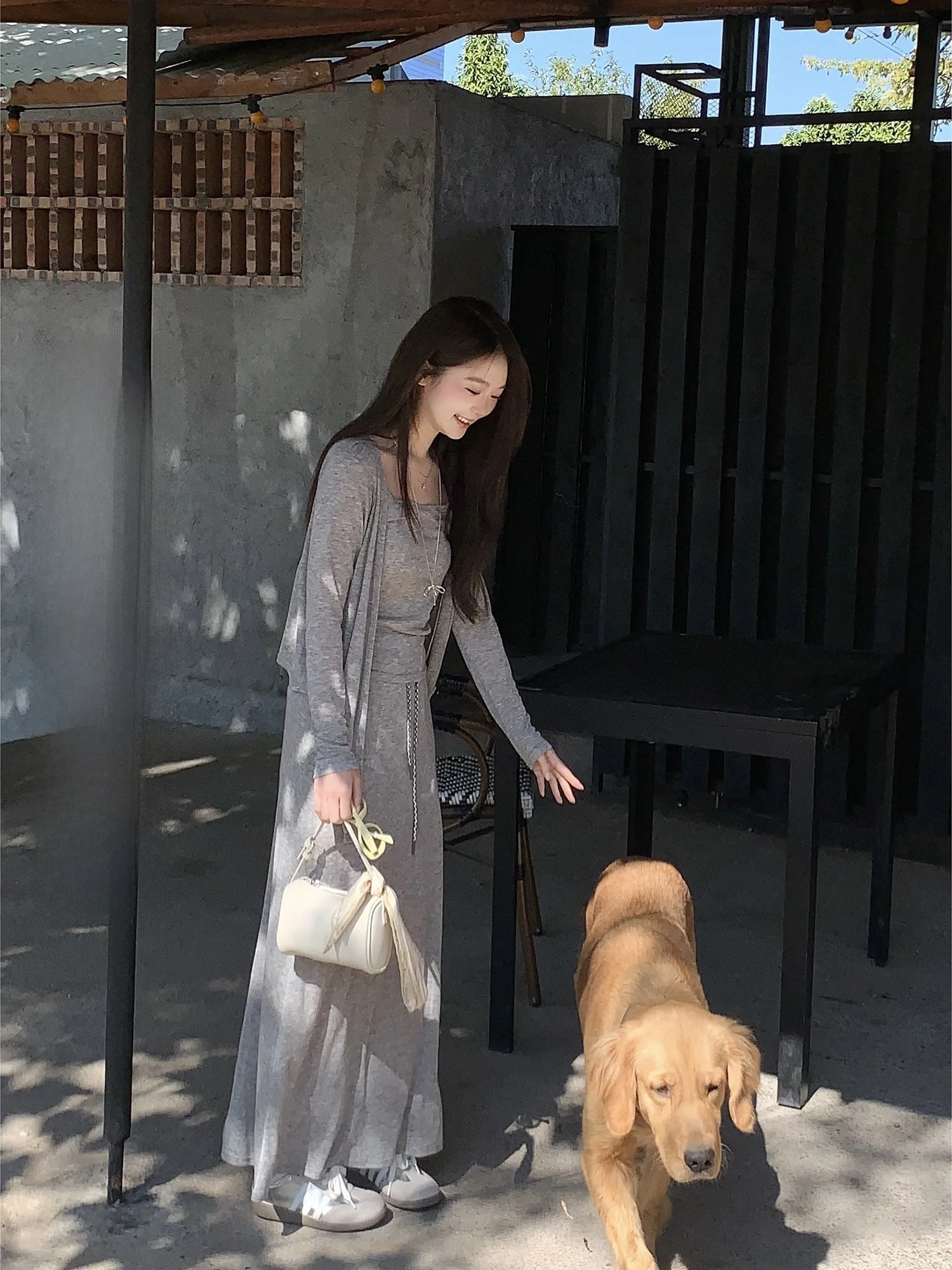 Grey Casual Spring Women's Skirt Set Beautiful Long Skirt High Waist Leisure Outfit Polyester Fiber round Neckline Open Cardigan
Grey Casual Spring Women's Skirt Set Beautiful Long Skirt High Waist Leisure Outfit Polyester Fiber round Neckline Open Cardigan