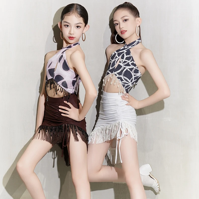 Children'S Latin Dance Professional Costume Girls Halter Latin Top Tassels Skirt Kids Performance Dancing Clothes SL11837
Children'S Latin Dance Professional Costume Girls Halter Latin Top Tassels Skirt Kids Performance Dancing Clothes SL11837