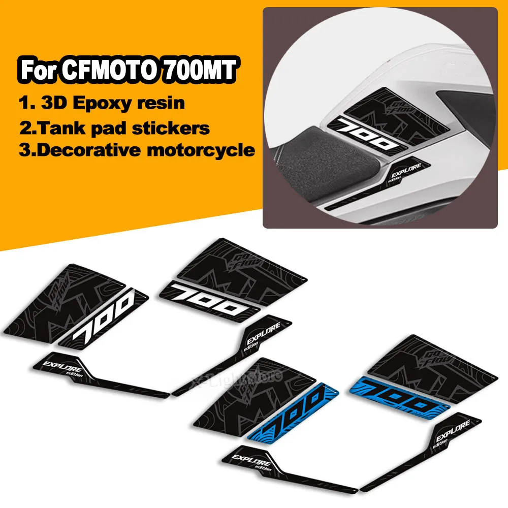 For CFMOTO 700MT Touring Bike Adventure ADV Motorcycle Tank pad Grips Knee 3D Epoxy resin stickers decals New decoration kit
For CFMOTO 700MT Touring Bike Adventure ADV Motorcycle Tank pad Grips Knee 3D Epoxy resin stickers decals New decoration kit