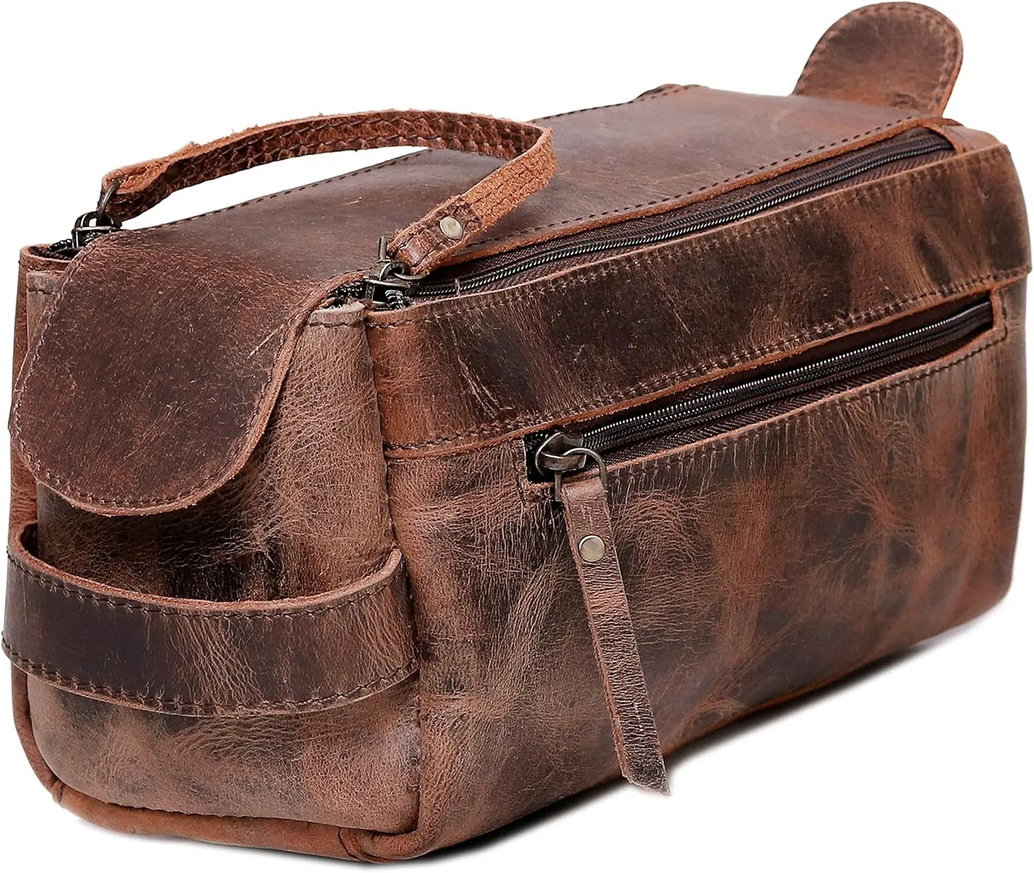 Genuine Buffalo Leather Unisex Toiletry Bag for Travel, High-Quality Dopp Kit
Genuine Buffalo Leather Unisex Toiletry Bag for Travel, High-Quality Dopp Kit