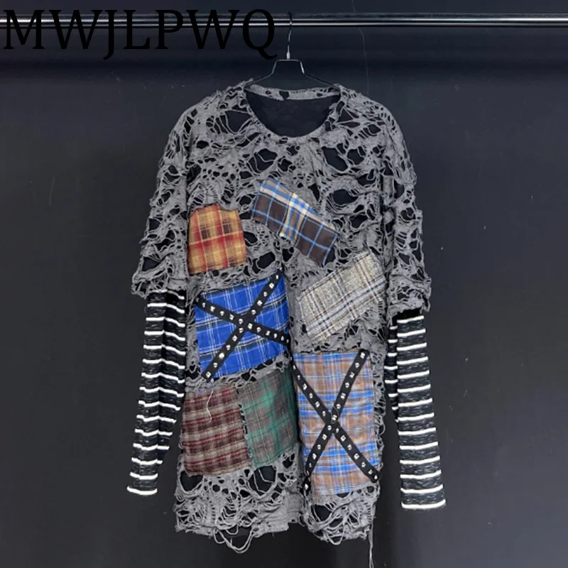 MWJLPWQ Мужская футболка с отверстиями, уличная мода, с длинным рукавом, контрастные цветные нашивки, новые свободные повседневные топы, осень 2023, 010626
MWJLPWQ Мужская футболка с отверстиями, уличная мода, с длинным рукавом, контрастные цветные нашивки, новые свободные повседневные топы, осень 2023, 010626