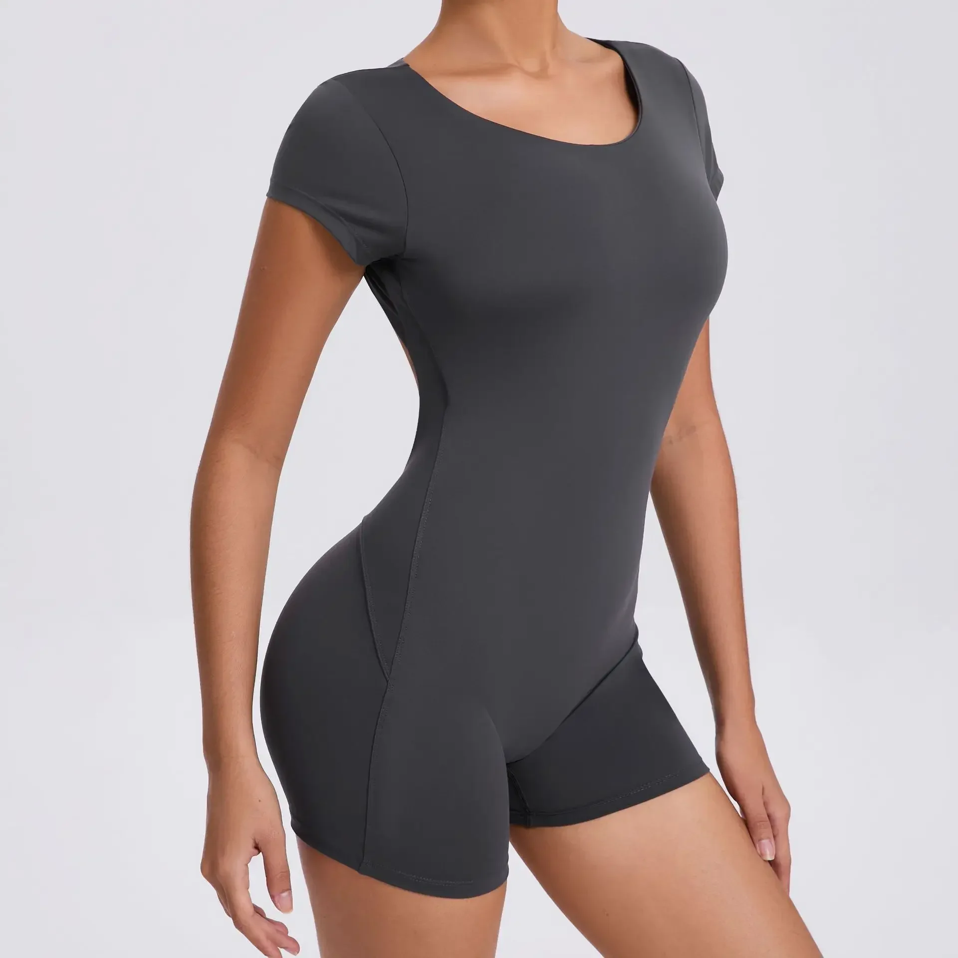 Backless Peach Buttocks Tight Yoga Jumpsuit Dance Exercise Fitness Clothing Hip Lift Belly Short-sleeved One-piece Yoga Clothing
Backless Peach Buttocks Tight Yoga Jumpsuit Dance Exercise Fitness Clothing Hip Lift Belly Short-sleeved One-piece Yoga Clothing