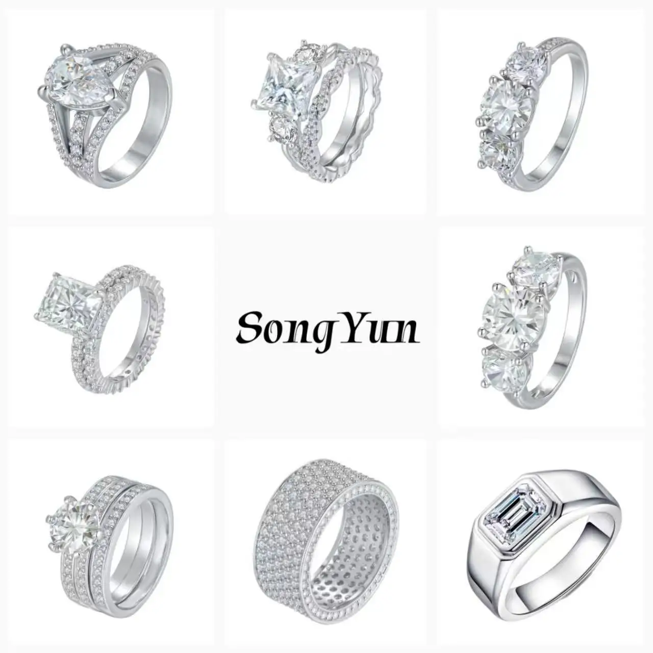 SY Brand Jewelry 925 Sterling Silver Ring Band for Women D Color VVS Moissanite Diamond Rings GRA Certificate Fine Jewelry
SY Brand Jewelry 925 Sterling Silver Ring Band for Women D Color VVS Moissanite Diamond Rings GRA Certificate Fine Jewelry