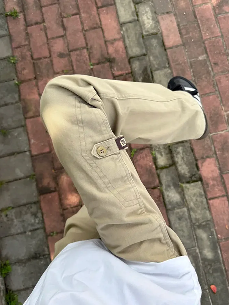 Khaki Men's Workwear Pants Loose Fit Straight Leg Casual Trousers American Retro Style Spring Autumn Summer Fashion Brand
Khaki Men's Workwear Pants Loose Fit Straight Leg Casual Trousers American Retro Style Spring Autumn Summer Fashion Brand