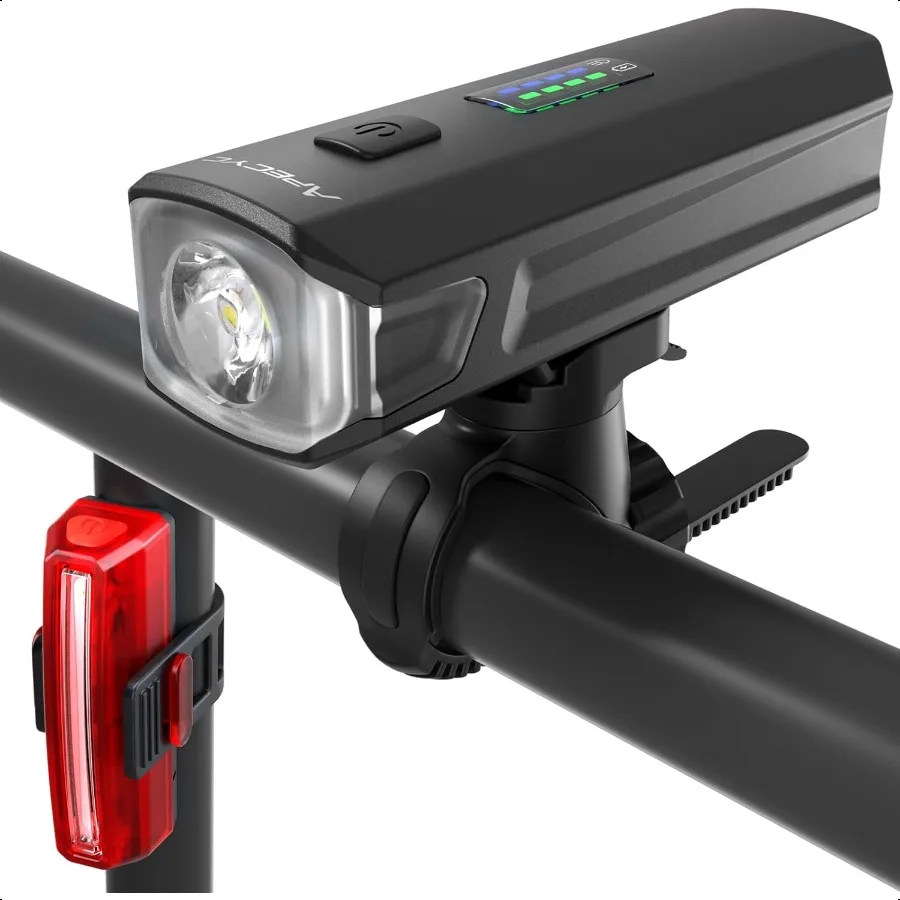 Bike Lights for Night Riding 1200 Lumen Bicycle Front Headlight and Back Taillight with 4+5 Light Modes USB Rechargeable Bright
Bike Lights for Night Riding 1200 Lumen Bicycle Front Headlight and Back Taillight with 4+5 Light Modes USB Rechargeable Bright