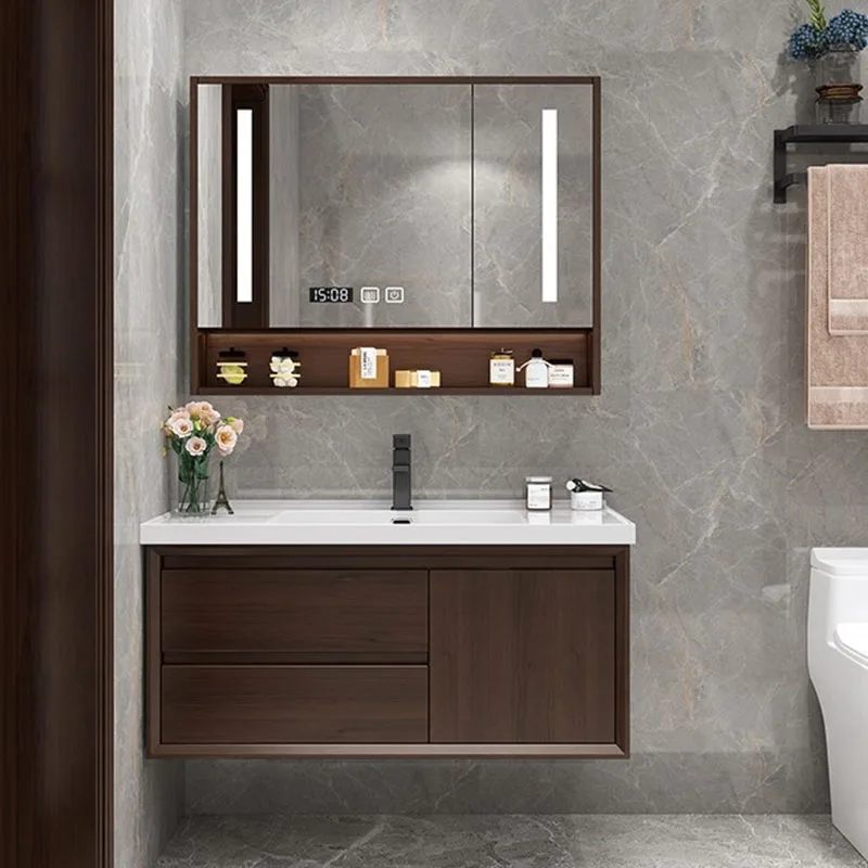 Wooden Bathroom Cabinets Ceramic Washbasin Retro Mirror Cabinet Solid Bathroom Vanity Cabinet Organizer Postmodern Furniture
Wooden Bathroom Cabinets Ceramic Washbasin Retro Mirror Cabinet Solid Bathroom Vanity Cabinet Organizer Postmodern Furniture
