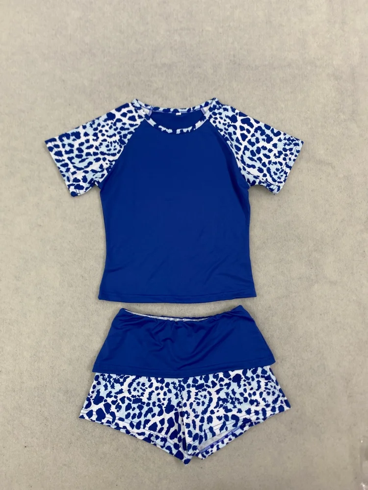 Vintage Blue White Leopard Color Block Two Piece Outfit Women For Casual Summer Daily Wear
Vintage Blue White Leopard Color Block Two Piece Outfit Women For Casual Summer Daily Wear