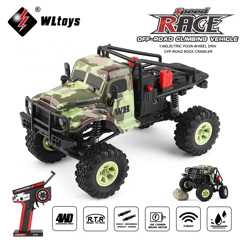 Wltoys 184021 1:18 Mini RC Car 2.4G With LED Lights 4WD Off-Road Electric Crawler Vehicle Remote Control Truck Toy for Children
Wltoys 184021 1:18 Mini RC Car 2.4G With LED Lights 4WD Off-Road Electric Crawler Vehicle Remote Control Truck Toy for Children
