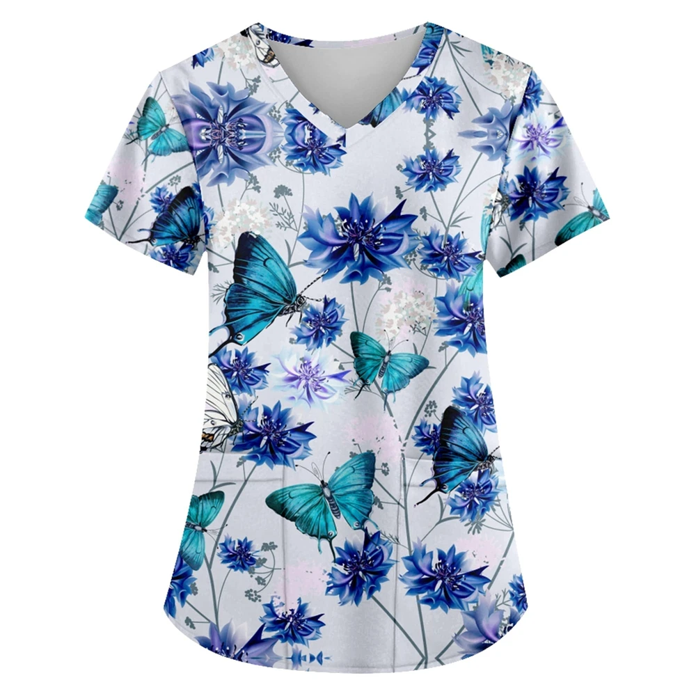 Women's Medical Uniform Elegant Butterfly Print Fashion V-Neck Vet Nursing Casual Comforts Short Sleeves Clinical Uniform Woman
Women's Medical Uniform Elegant Butterfly Print Fashion V-Neck Vet Nursing Casual Comforts Short Sleeves Clinical Uniform Woman