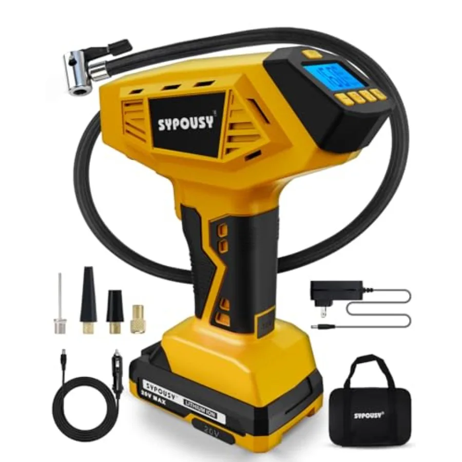 Tire Inflator Portable Air Compressor - 4X Faster Inflation 160PSI Cordless Tire Pump with Dual Power 20V Battery and 12V DC Au
Tire Inflator Portable Air Compressor - 4X Faster Inflation 160PSI Cordless Tire Pump with Dual Power 20V Battery and 12V DC Au