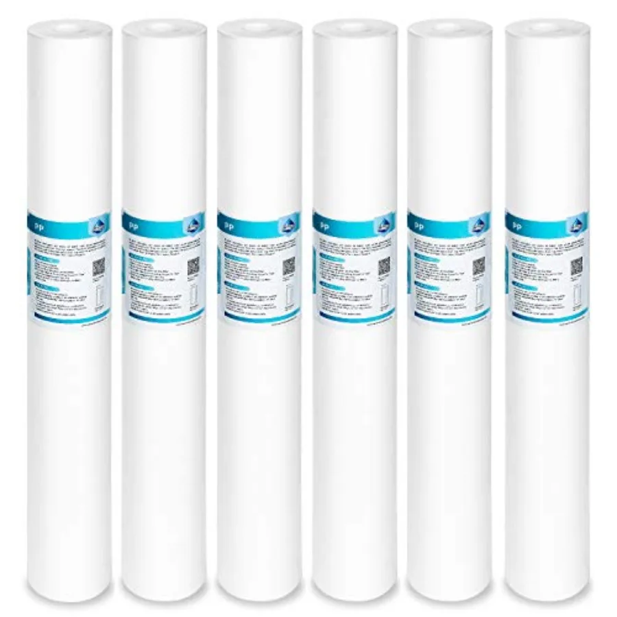 Sediment Water Filter Replacement Polypropylene Cartridge " x 2." for Whole House Filter System - 6 Pack
Sediment Water Filter Replacement Polypropylene Cartridge " x 2." for Whole House Filter System - 6 Pack
