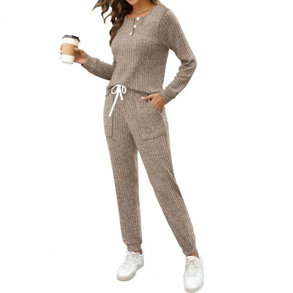 Spring Autumn Women Wear Women's Ribbed Knit Pajama Set Long Sleeve Sweatshirt Joggers Lounge Outfit Two Piece Fall Casual
Spring Autumn Women Wear Women's Ribbed Knit Pajama Set Long Sleeve Sweatshirt Joggers Lounge Outfit Two Piece Fall Casual
