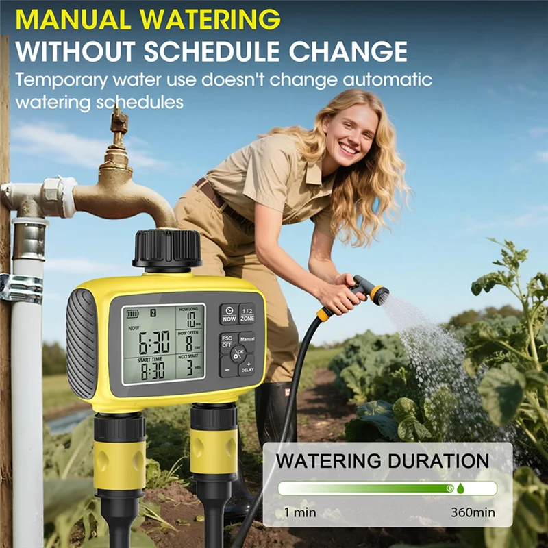 【Price-Drop!】Water Timer Control System Intelligent Watering Controller Dual-Zone Automatic Outdoor Flower Watering Valve Device
【Price-Drop!】Water Timer Control System Intelligent Watering Controller Dual-Zone Automatic Outdoor Flower Watering Valve Device