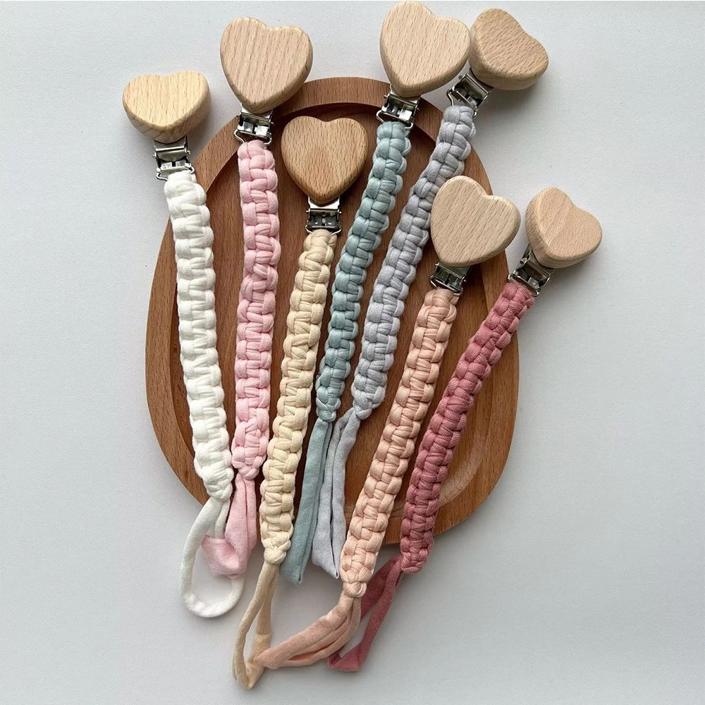 Baby Pacifier Clip Handmade Woven Elastic Rope Pacifier Clip Heart Beech Clip Newborn Pacifier Teething Glue Anti-drop Chain
Baby Pacifier Clip Handmade Woven Elastic Rope Pacifier Clip Heart Beech Clip Newborn Pacifier Teething Glue Anti-drop Chain
